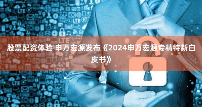 股票配资体验 申万宏源发布《2024申万宏源专精特新白皮书》